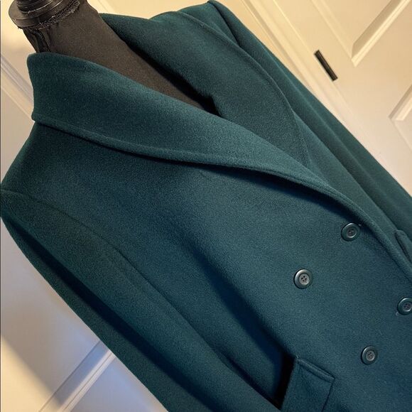 Elegant Dark Green Women's Coat sz 8 double breasted - Picture 3 of 10